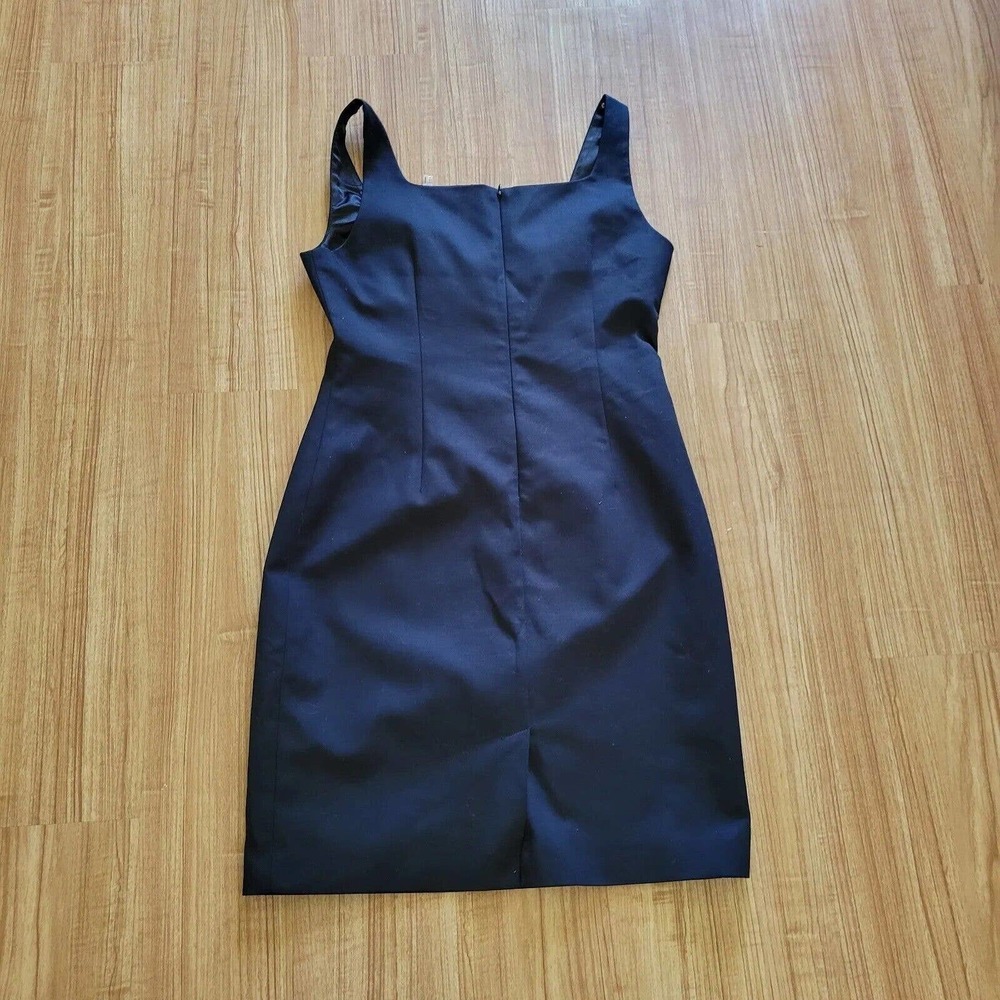 Tahari Cocktail Dress Womens 8 Little Black Dress Sleeveless Sheath Pleated Top - Picture 8 of 9